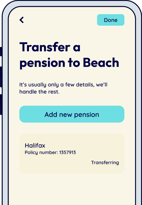 Transfer a pension to Beach