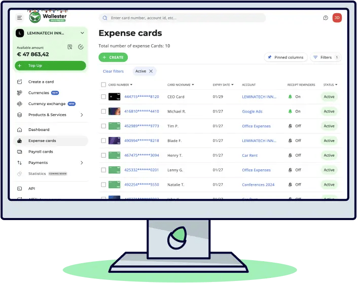 Wallester expense card